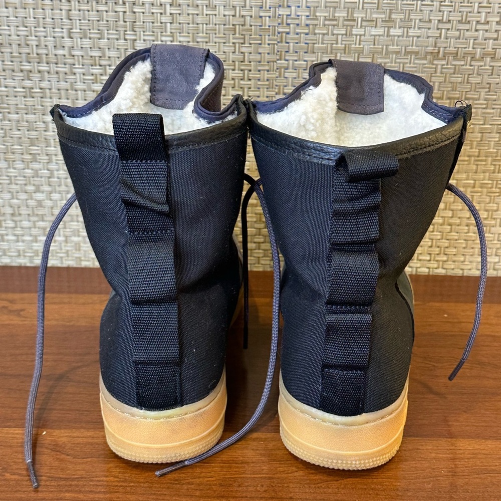 🌟2xHP🌟Nike SF Air Force 1 Gray/Black Premium Sherpa Hi-Top Sneaker Boots 10.5 - Picture 14 of 15